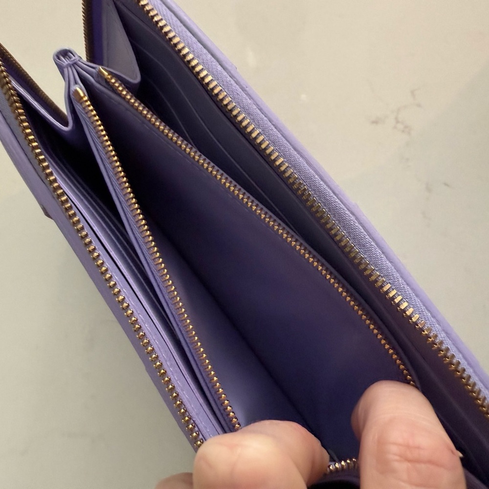 Bottega Veneta Maxi Cassette Intrecciato Lavender Weave Wallet ~ Never Worn - Picture 6 of 13